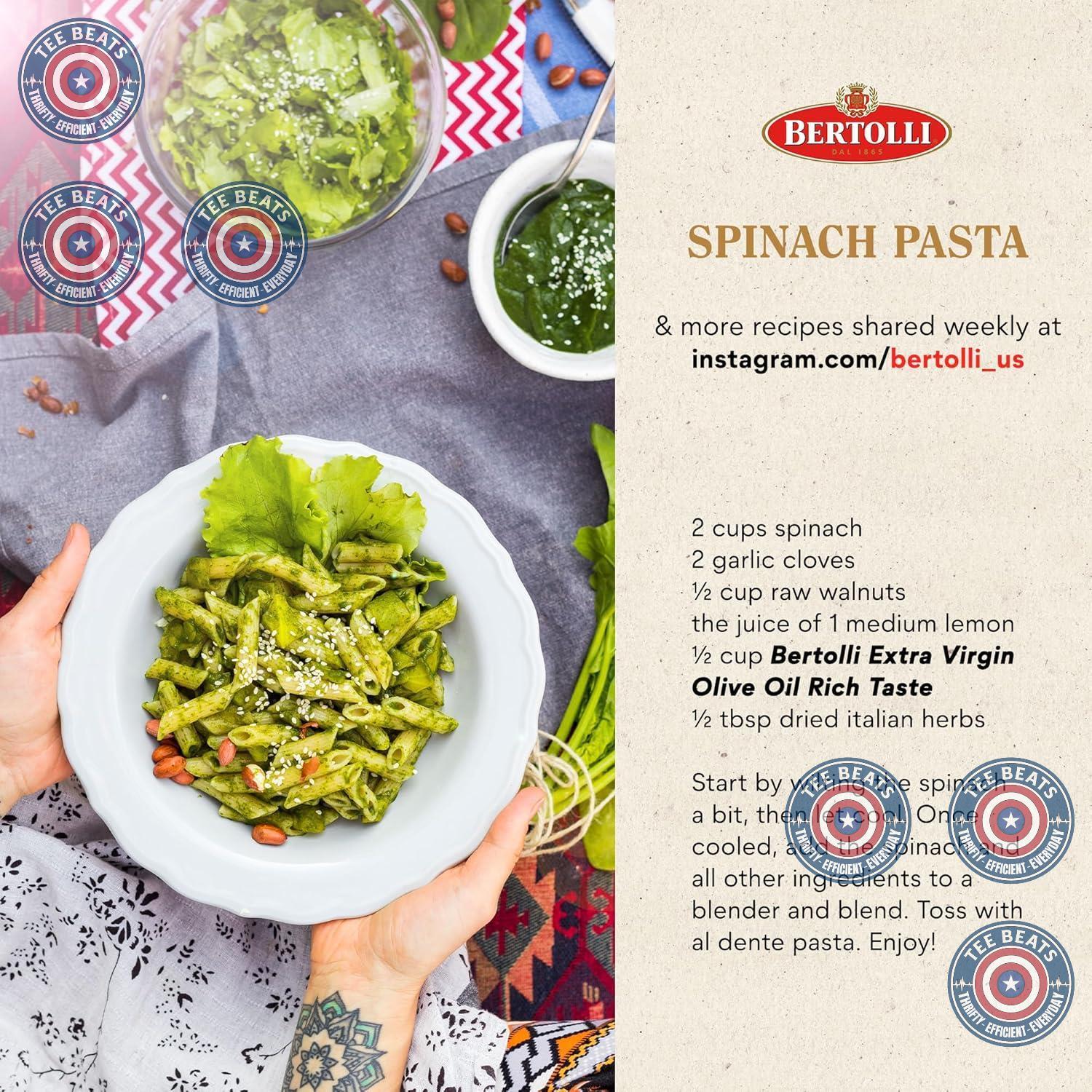 Bertolli Extra Virgin Olive Oil Rich Taste 32 fl oz – Bread Dipping and Vinaigrette Essential for Home Kitchens