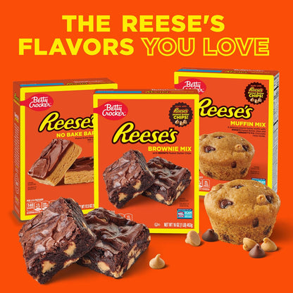Betty Crocker REESE'S Peanut Butter No-Bake Bars – One-Box Dessert With No Extra Equipment Needed, 17.3 oz