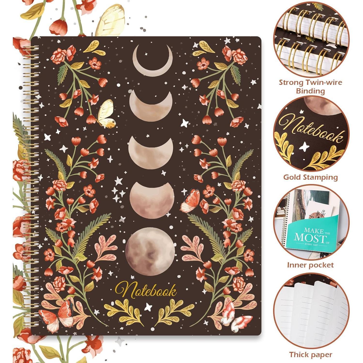Spiral_Notebook_-_Notebooks_Spiral_Bound_with_Back_Pocket,_Lined_Journal_Notebook,_Spiral_Journal_for_Women,_8.5"_x_11",_144_Pages,_College_Ruled_Writing_Notebook,_100gsm_Paper,_for_Office_&_School