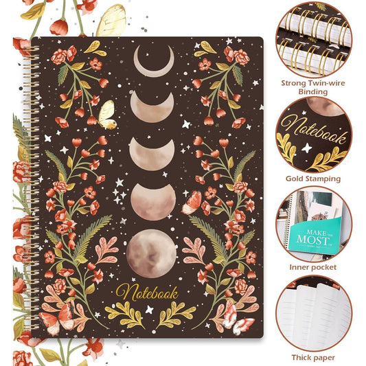 Spiral_Notebook_-_Notebooks_Spiral_Bound_with_Back_Pocket,_Lined_Journal_Notebook,_Spiral_Journal_for_Women,_8.5"_x_11",_144_Pages,_College_Ruled_Writing_Notebook,_100gsm_Paper,_for_Office_&_School