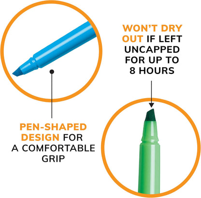 BIC Brite Liner Highlighters Chisel Tip – Parent-Approved Classroom Highlighters for Kids, Non-Toxic Five Color Pack