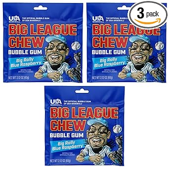 Big League Chew Cotton Candy Bubble Gum 3-Pack - Kids Baseball Team Snack, Allergen-Free Softball Treat for Children