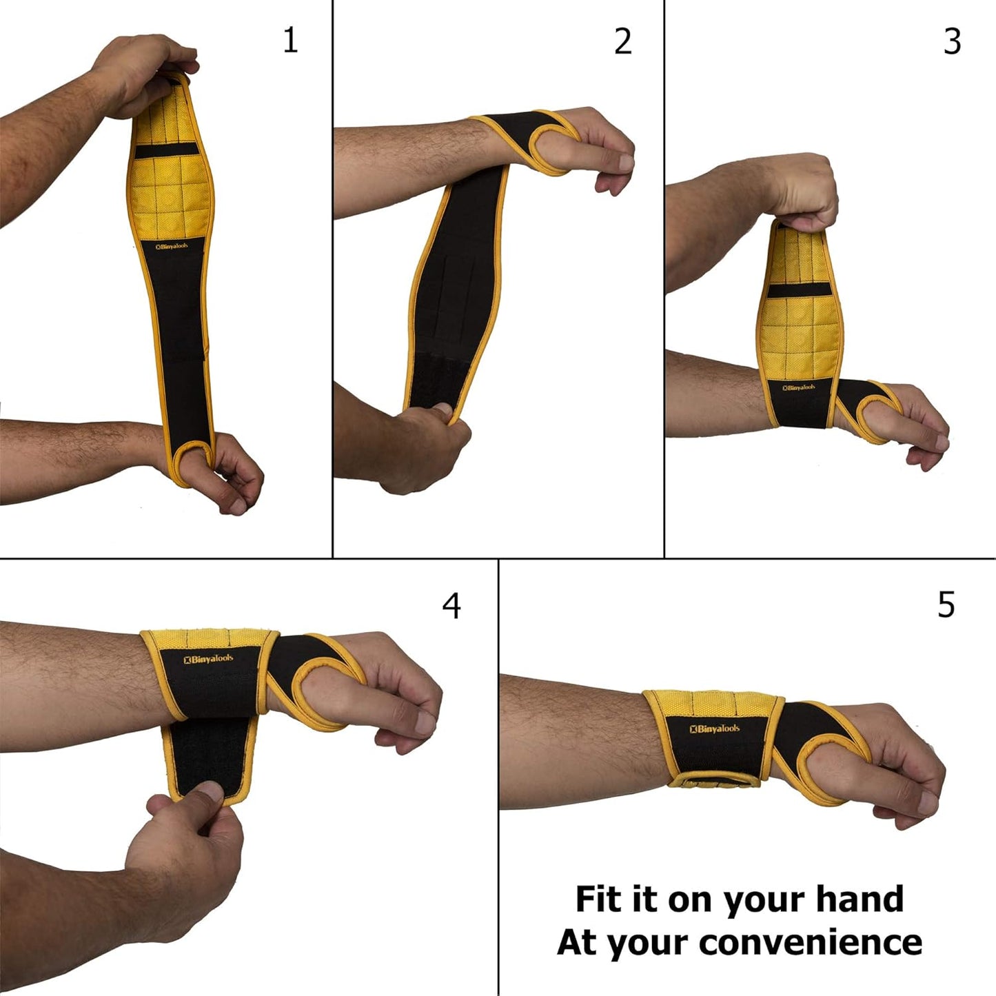 BINYATOOLS Magnetic Wristband – Rooftop and Soffit Light Hanging Companion for Outdoor Installers and Holiday Decorators