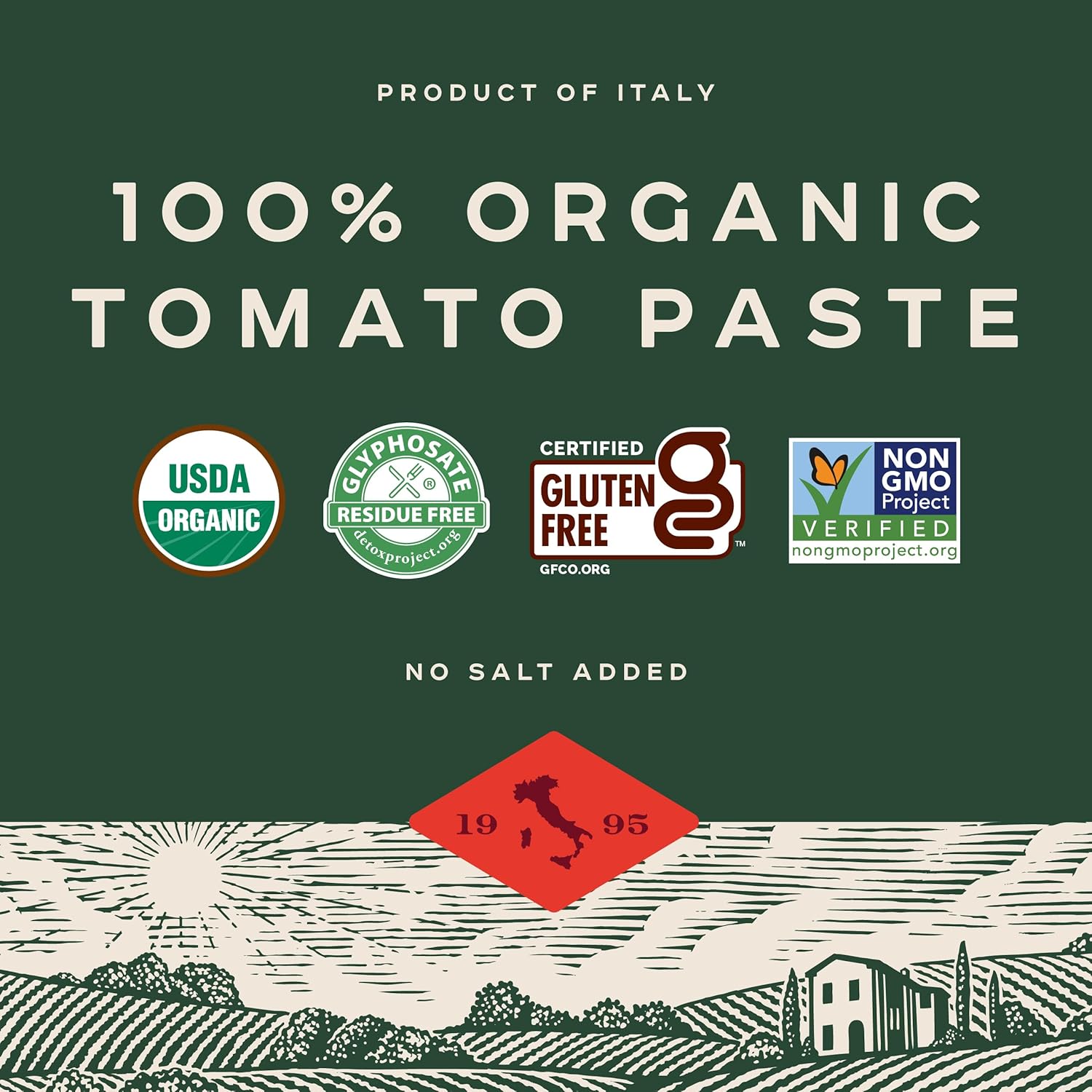 Bionaturae Organic Tomato Paste - No Added Sugar Keto Friendly Pantry Essential for Low Sodium Whole Food Cooking, 7 Oz