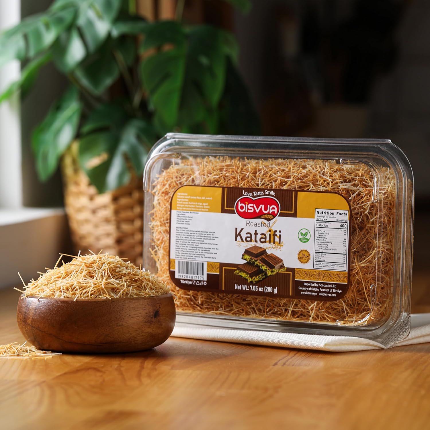 BISVUA Premium Roasted Kataifi 200g – Artisan Giftable Shredded Phyllo for Pastry Lovers & Home Dessert Makers