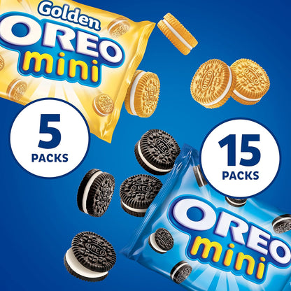 bite-sized mini sandwich cookie format with classic oreo creme filling