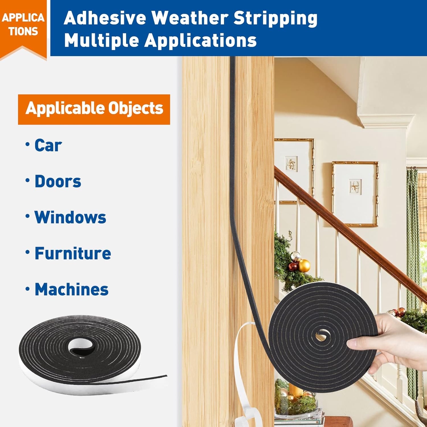 black color blends discreetly with most door and window frames