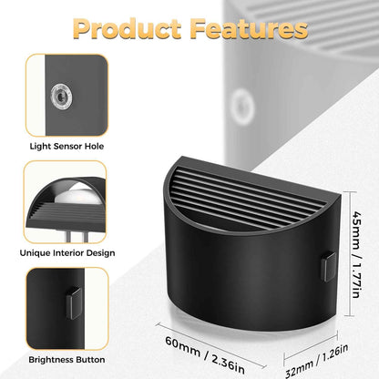 DORESshop Dusk to Dawn Night Light – Compact Side Outlet Design for Small Spaces, Effortless Ambient Light