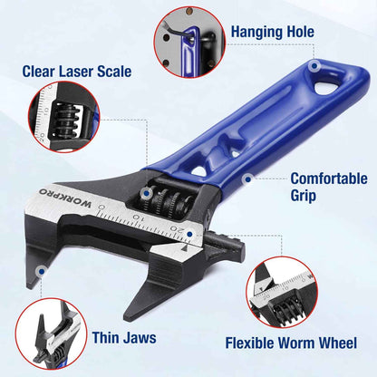 WORKPRO 4-Inch Stubby Adjustable Wrench – Practical Gift for DIYers, Mechanics, and Home Repair Enthusiasts