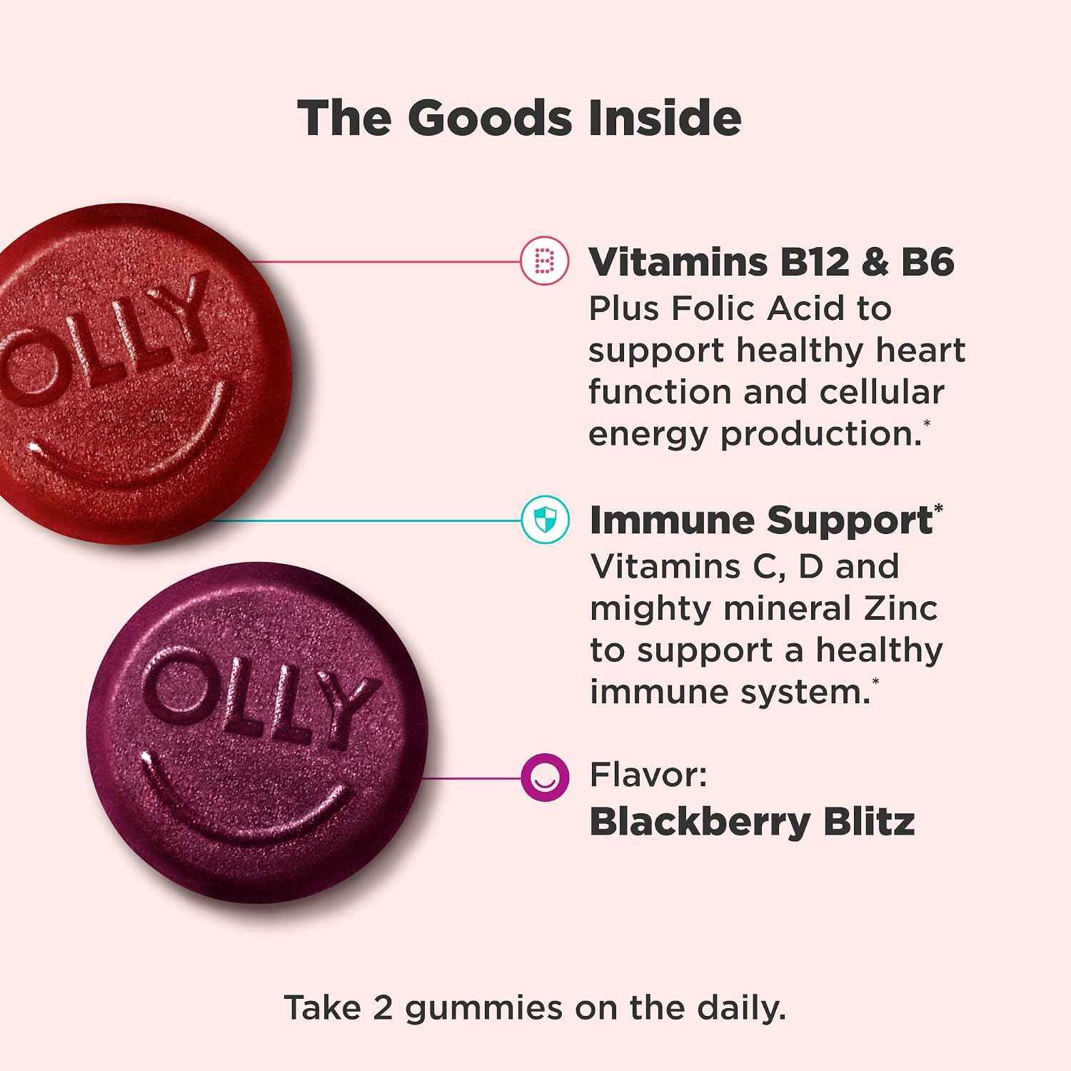OLLY Men's Multivitamin Gummy – Morning Focus Support for Career-Driven Men, No Water Needed