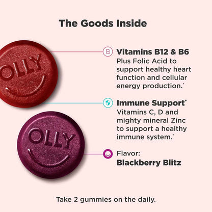 OLLY Men's Multivitamin Gummy – Morning Focus Support for Career-Driven Men, No Water Needed