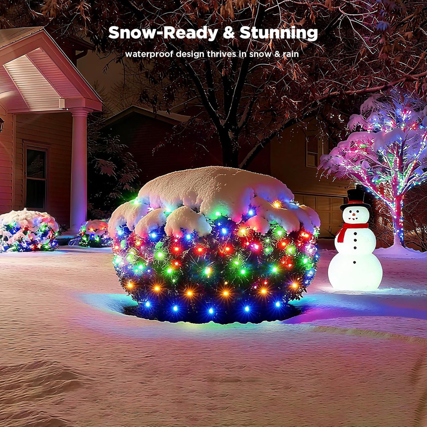 BlcTec Christmas Net Lights – UL Certified 176 LED Mesh with IPX7 Waterproof and Timer for Safe Outdoor Holiday Lighting