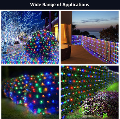 BlcTec Outdoor Holiday Net Mesh 360 LED – Connectable Waterproof Bush Lights for Lawns, Pergolas and Open-Air Gatherings