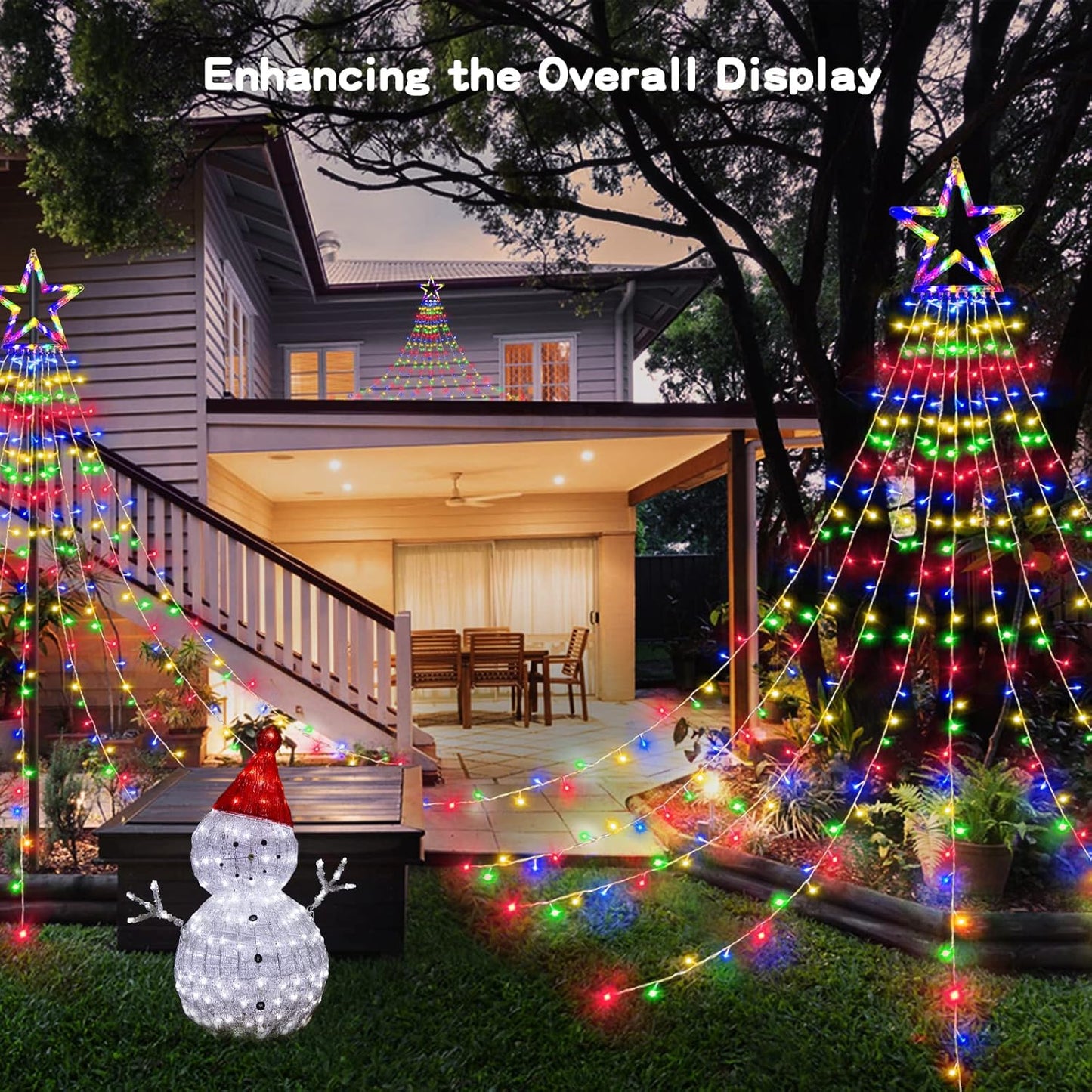 BlcTec Waterfall Christmas Lights – Family-Safe Yard and Playroom Décor with Cool-Running LEDs and Timer