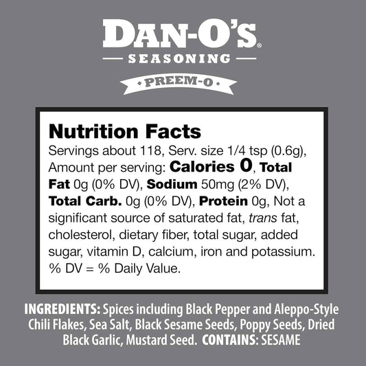 Dan-O's Preem-O Seasoning – Birthday Gift for the Backyard BBQ Dad, Sugar Free Rub, 2.5 oz