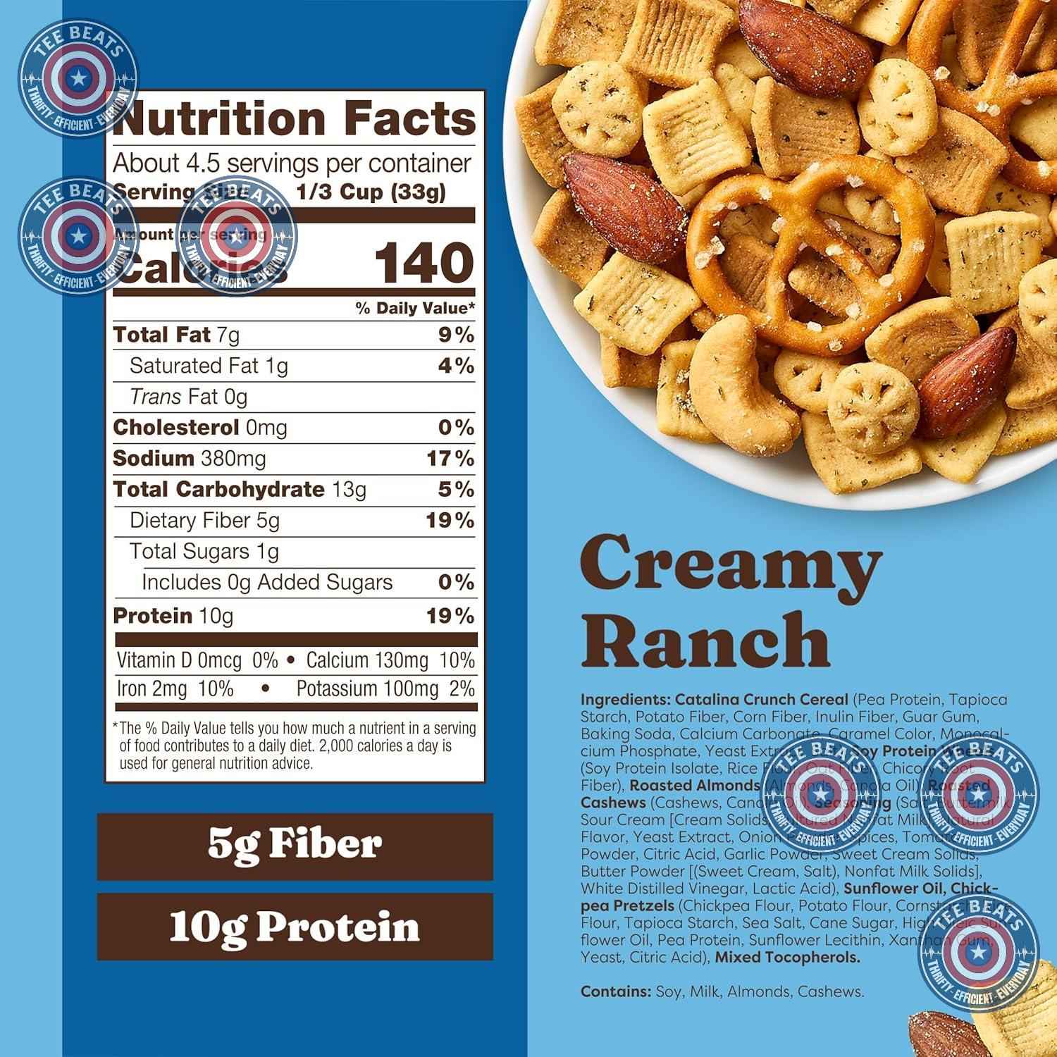 Catalina Crunch Protein Snack Mix - 10g Protein Savory Crunch for Playroom Snacking and Car Cup Holder Stash