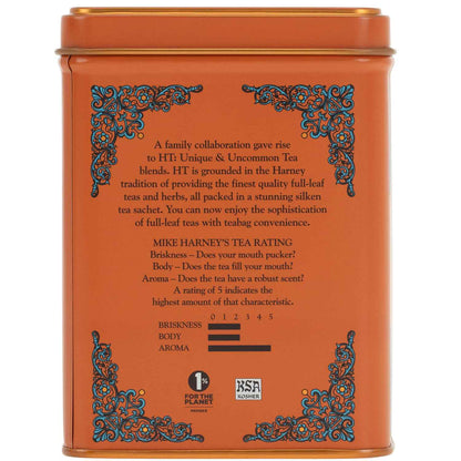 Harney & Sons Hot Cinnamon Sunset Black Tea Tin – Artisan Spiced Black Tea for Elevated Afternoon Rituals, Pyramid Sachets