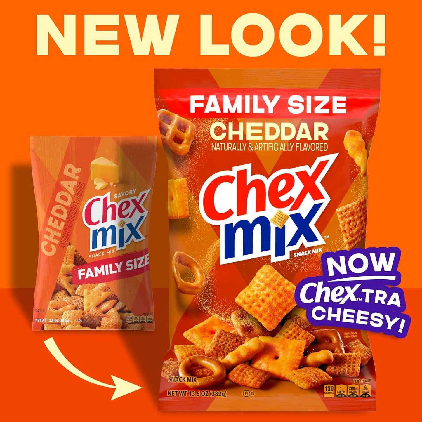 Chex Mix Cheddar Snack Mix – After-School Snack Bowl for Kids, 13.5 oz Pantry Pack