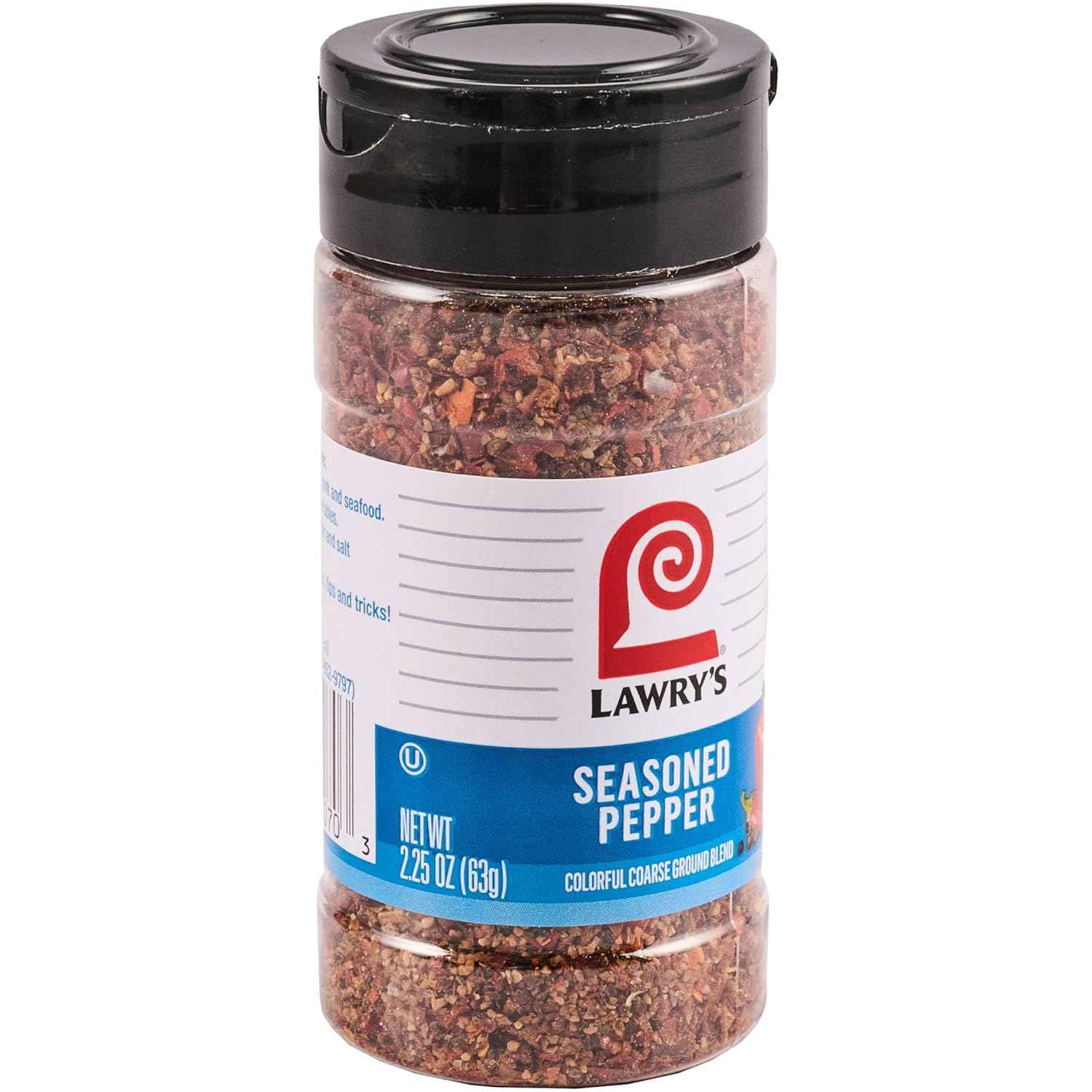 Lawry's Seasoned Pepper 2.25 oz – Slim Single-Shaker Spice for Clean Countertop Organization