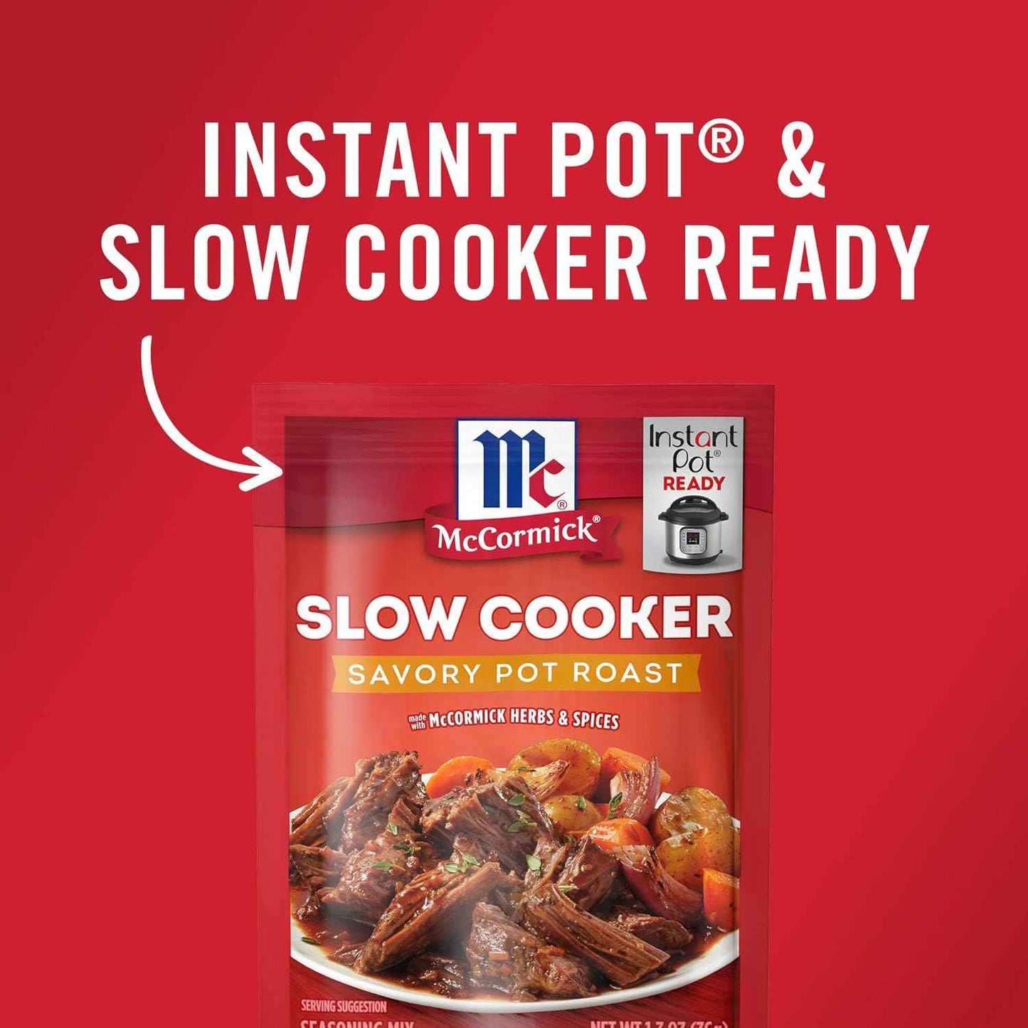 McCormick Slow Cooker Savory Pot Roast Seasoning – 10-Minute Active Prep for Hands-Off Weeknight Cooking