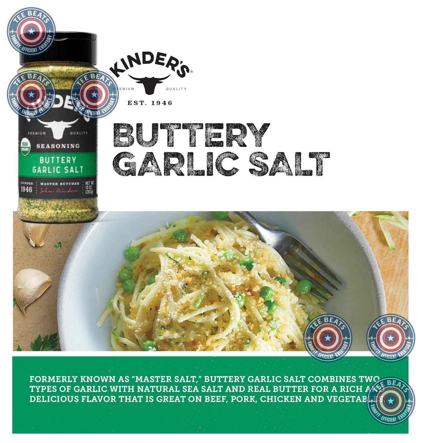 Kinder's Organic Buttery Garlic Master Salt – Clean-Label Seasoning for Mindful Home Cooking