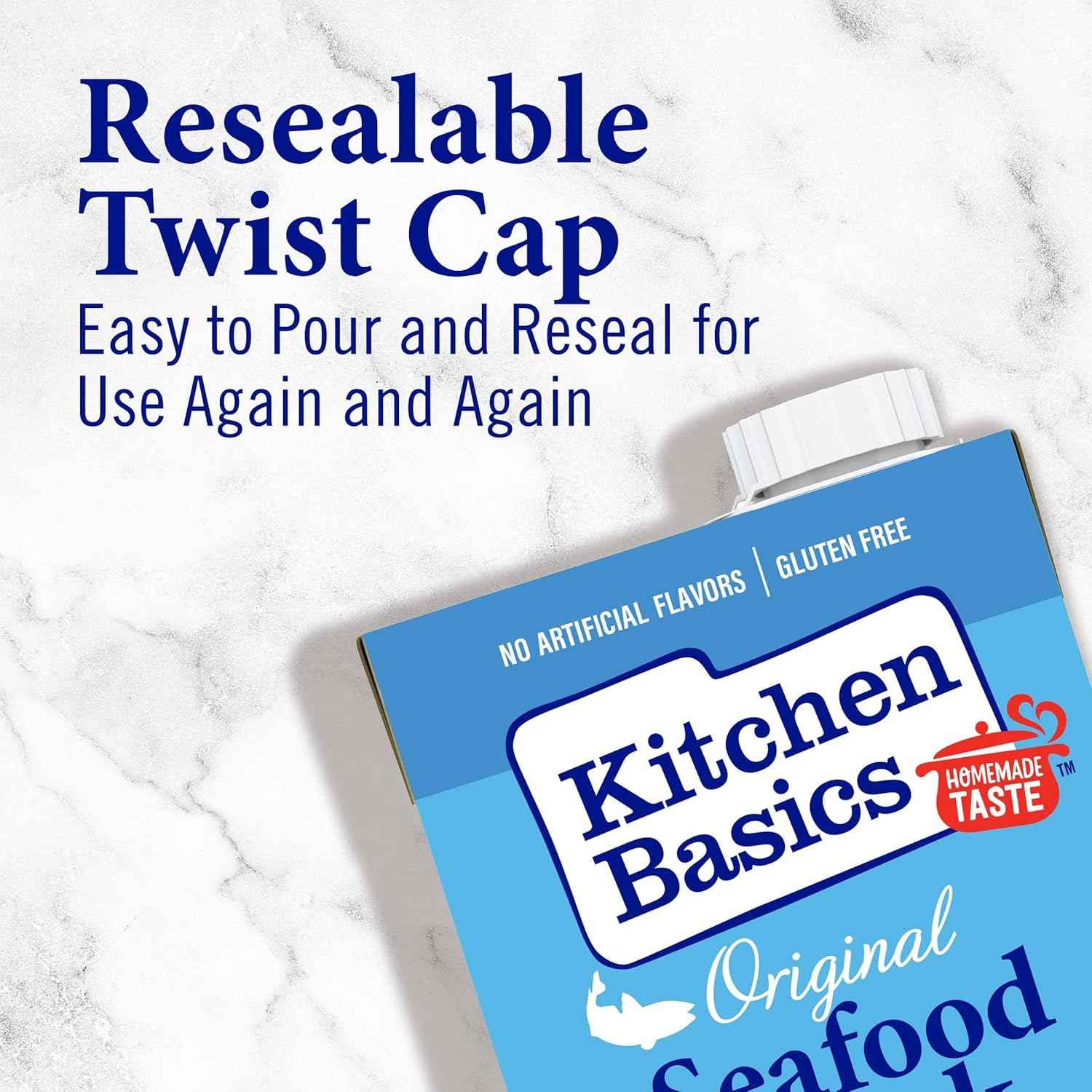 Kitchen Basics Seafood Stock – Ready-to-Use Cooking Base for Fast Weeknight Meals, 32 oz