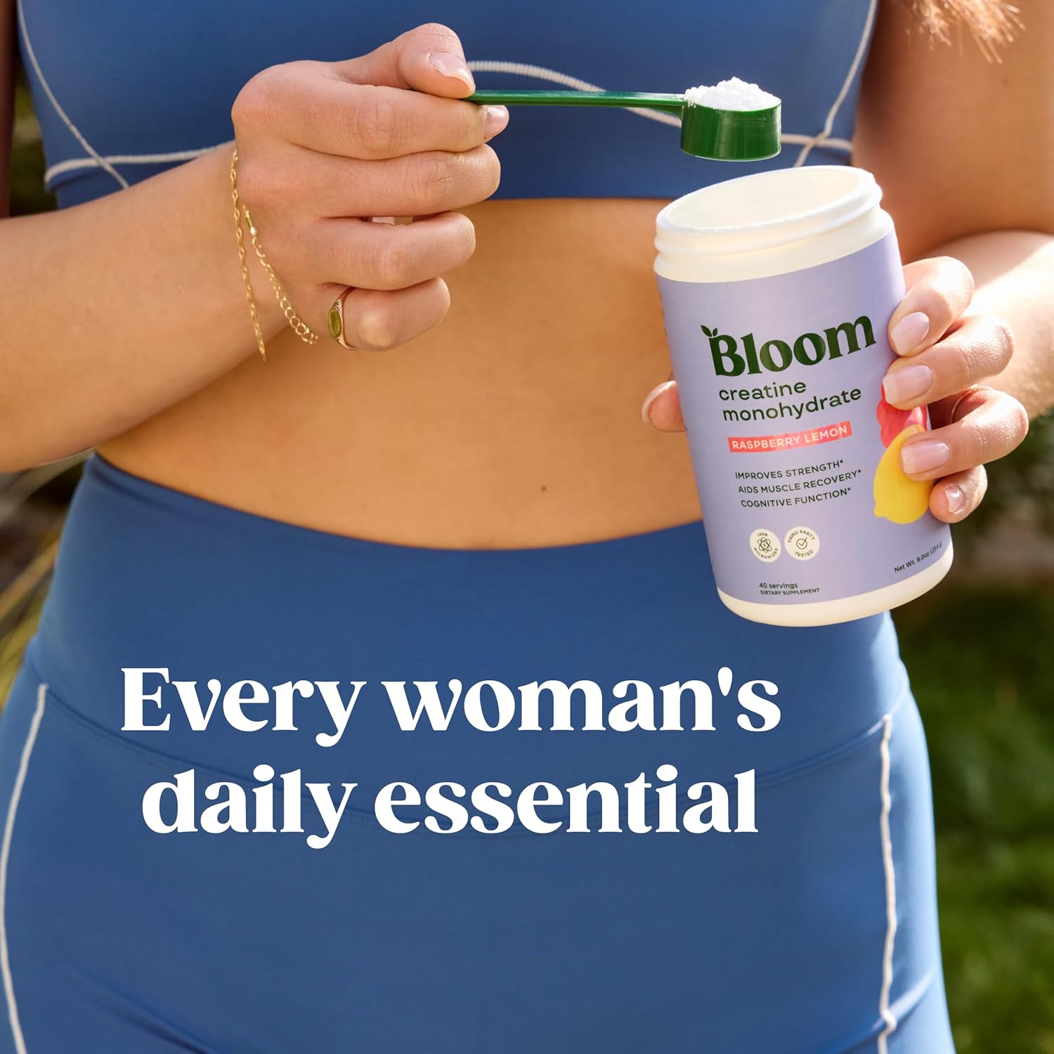 Bloom Nutrition Creatine Monohydrate Powder for Women – Daily Self-Care Scoop for Lean Muscle and Mindful Recovery