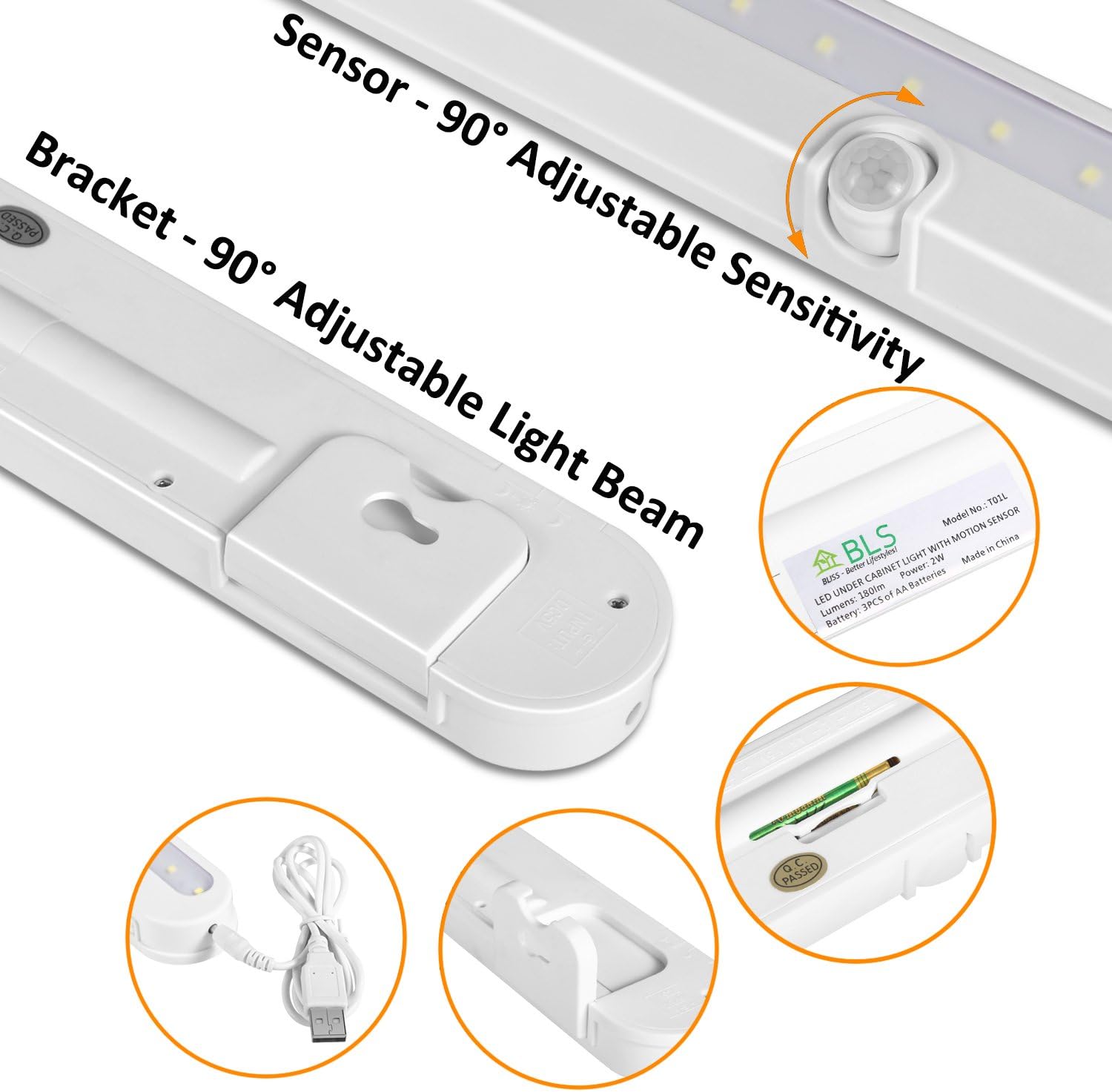 BLS T01L Motion Closet Light – Thoughtful Housewarming Gift for New Homeowners, Wireless Under Cabinet LED