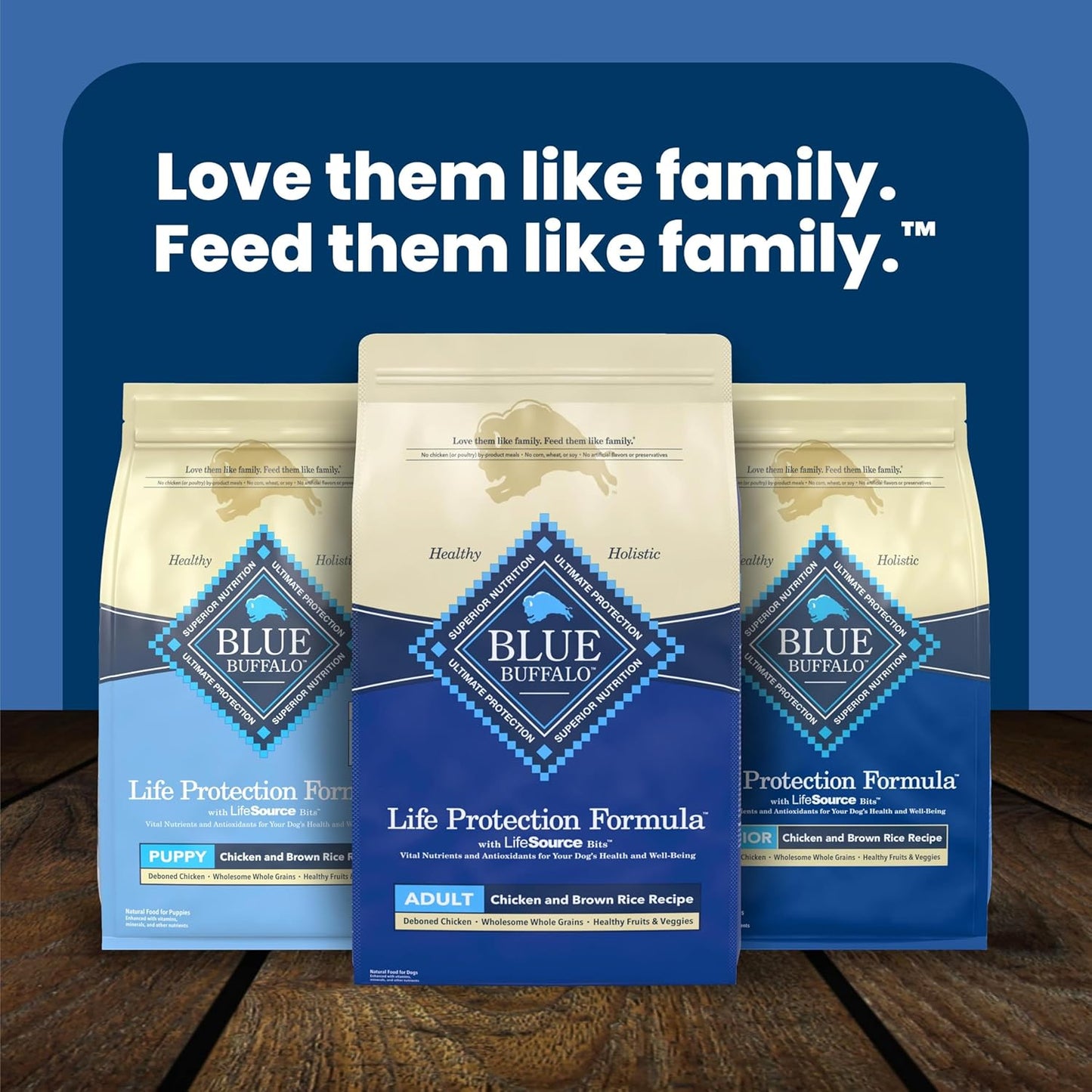Blue Buffalo Life Protection Chicken & Brown Rice Adult Dog Food – Premium Dog Birthday Gift Basket Staple, 15 lb