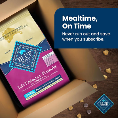 Blue Buffalo Life Protection Senior Small Breed Chicken & Brown Rice – Practical Pet Parent Gift for Holiday and Birthday, 15 lb