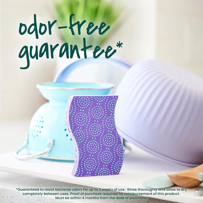 blue color with durable construction; model name scrub dots non-scratch scrub sponge