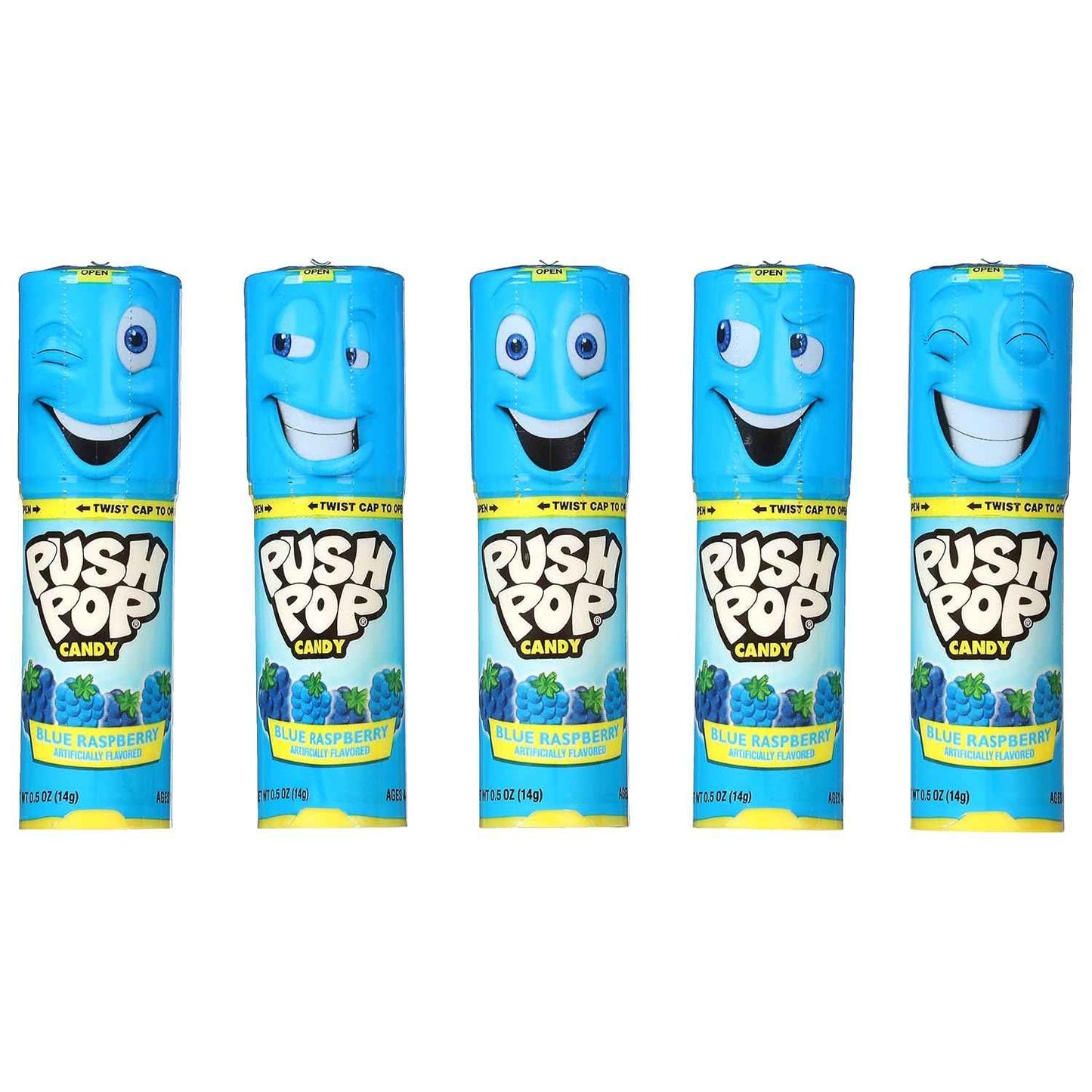 Push Pop Easter Blue Hard Candy Lollipops Birthday Gift Idea for Kids and Baby Shower Favor, 10 Ct Individually Wrapped Blue Raspberry Bulk Hard Candy
