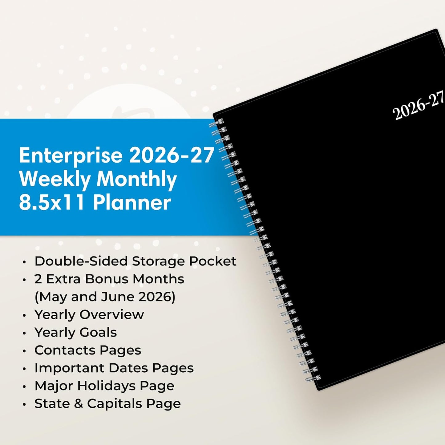 Blue Sky 2026-2027 Weekly & Monthly Planner, Family-Friendly Back-to-School Supply for Middle School and High School Teens