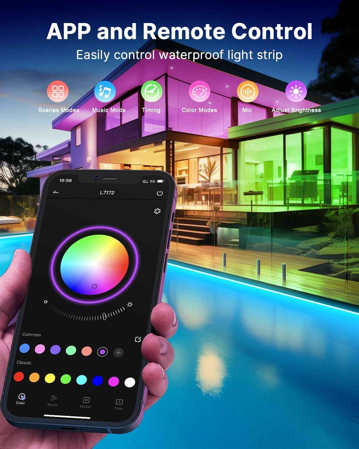 LEDMO 100ft RGB LED Strip Lights with Remote, Housewarming Gift for New Homeowners and Apartment Dwellers