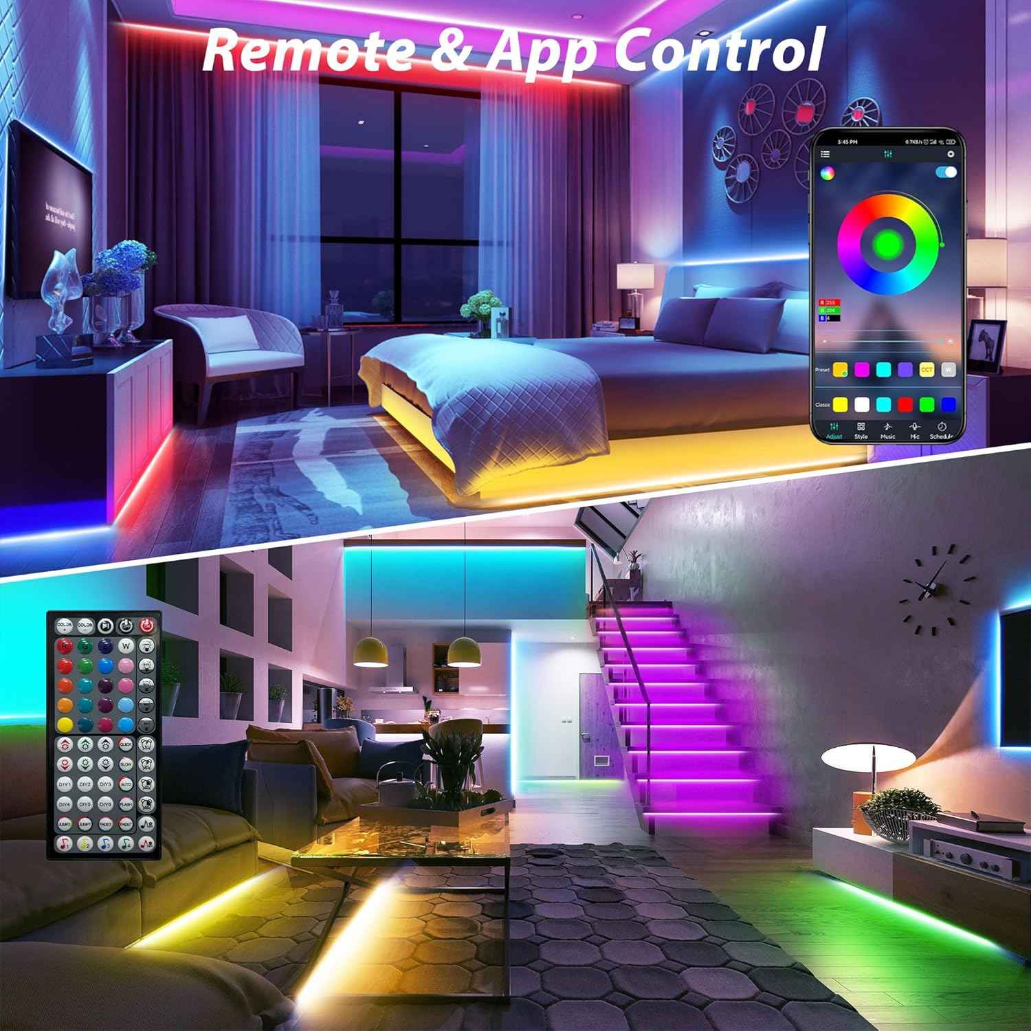 Brightown LED Strip Lights 200ft – Stunning Birthday Gift for Women and Mom, Music Sync RGB Mood Lighting