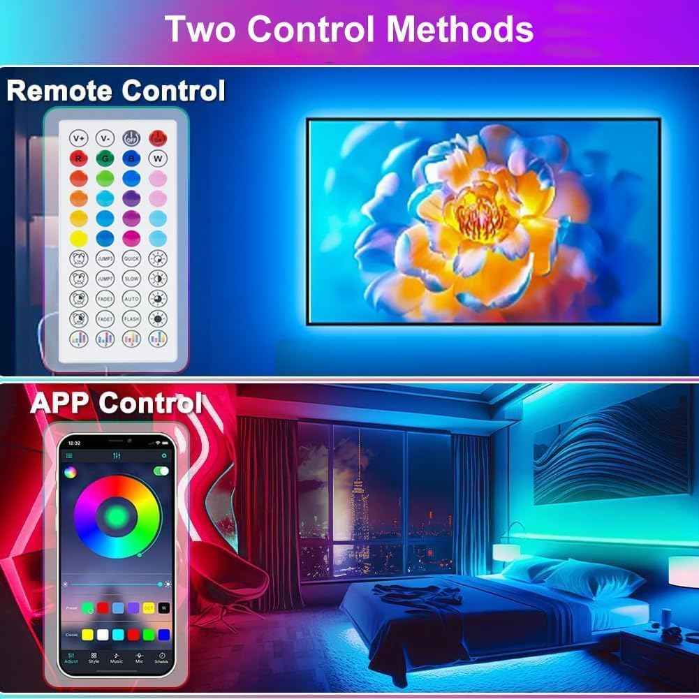 PSTAR LED Strip Lights Birthday Gift for Her, App Controlled RGB Bedroom Decor for Women, Moms, and Couples