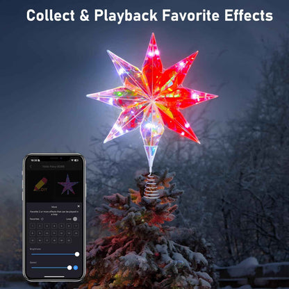 LumaGlow Holographic Star Topper – Thoughtful Christmas Gift for Mom, Smart App-Controlled Holiday Decor
