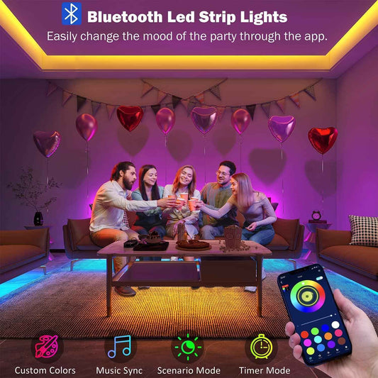 [Brand] LED Strip Lights – 100ft Music Sync RGB Bedroom Decor with 16 Million Colors