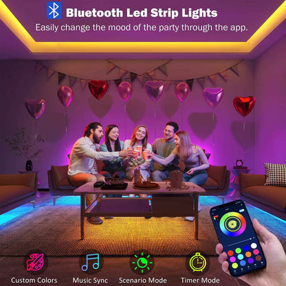 [Brand] Smart LED Light Strips – 32.8ft to 130ft Color Changing Living Room Aesthetic with App Control