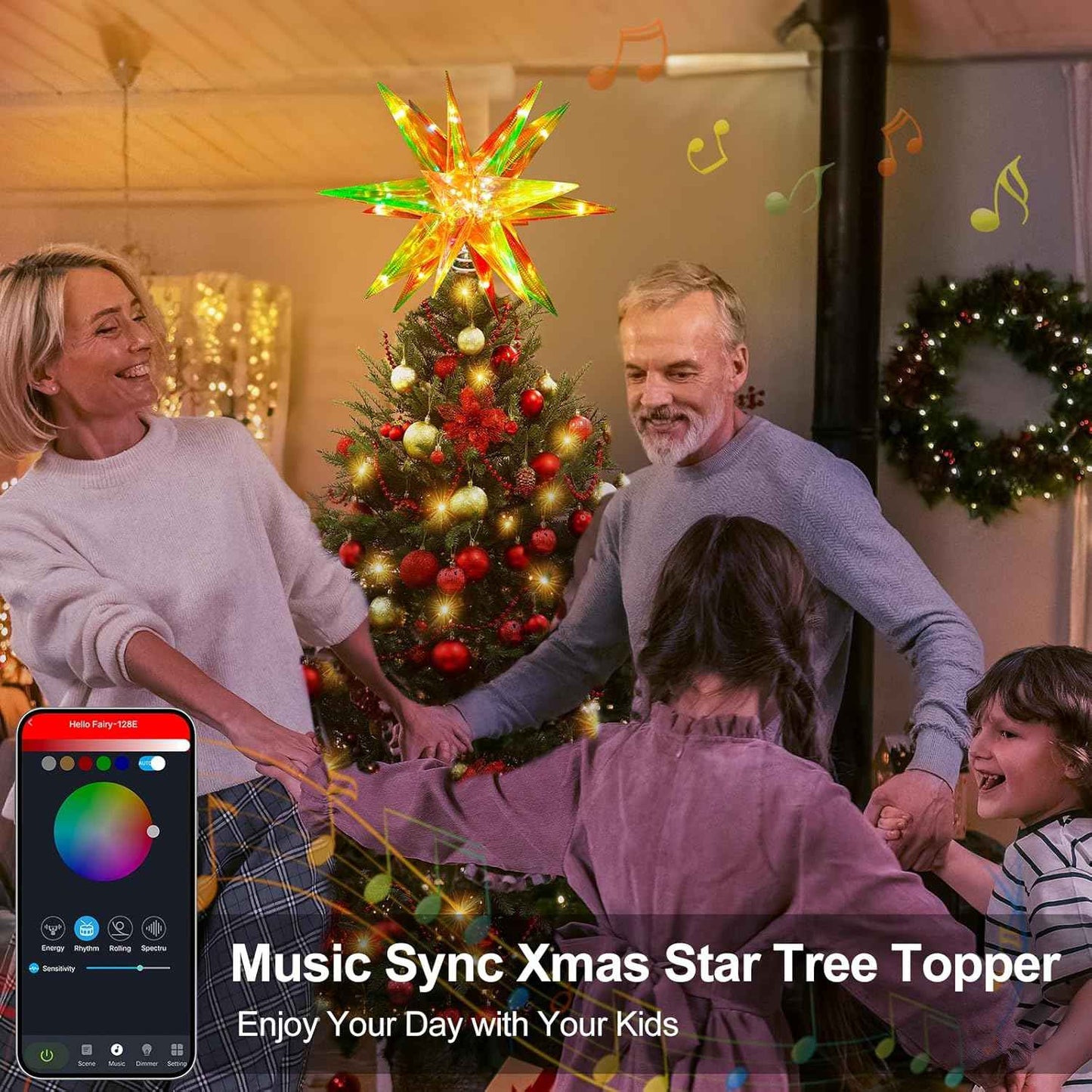 13.8" Smart Christmas Star – Housewarming Gift for New Homeowners, Music Sync LED