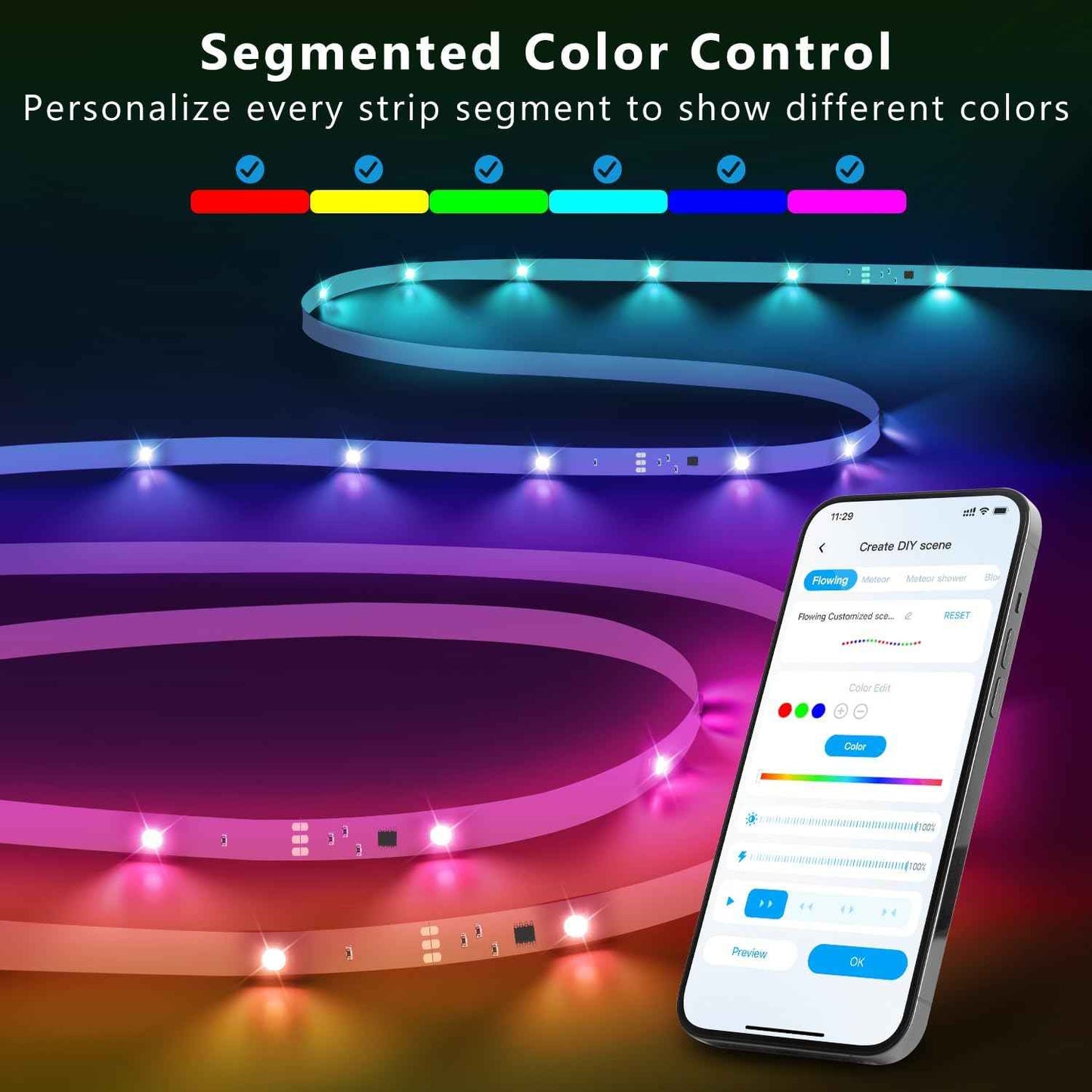 DAYBETTER BGRIC LED Strip Lights – Safe Nursery Accent Lighting with Cool Touch Strip and App Timer