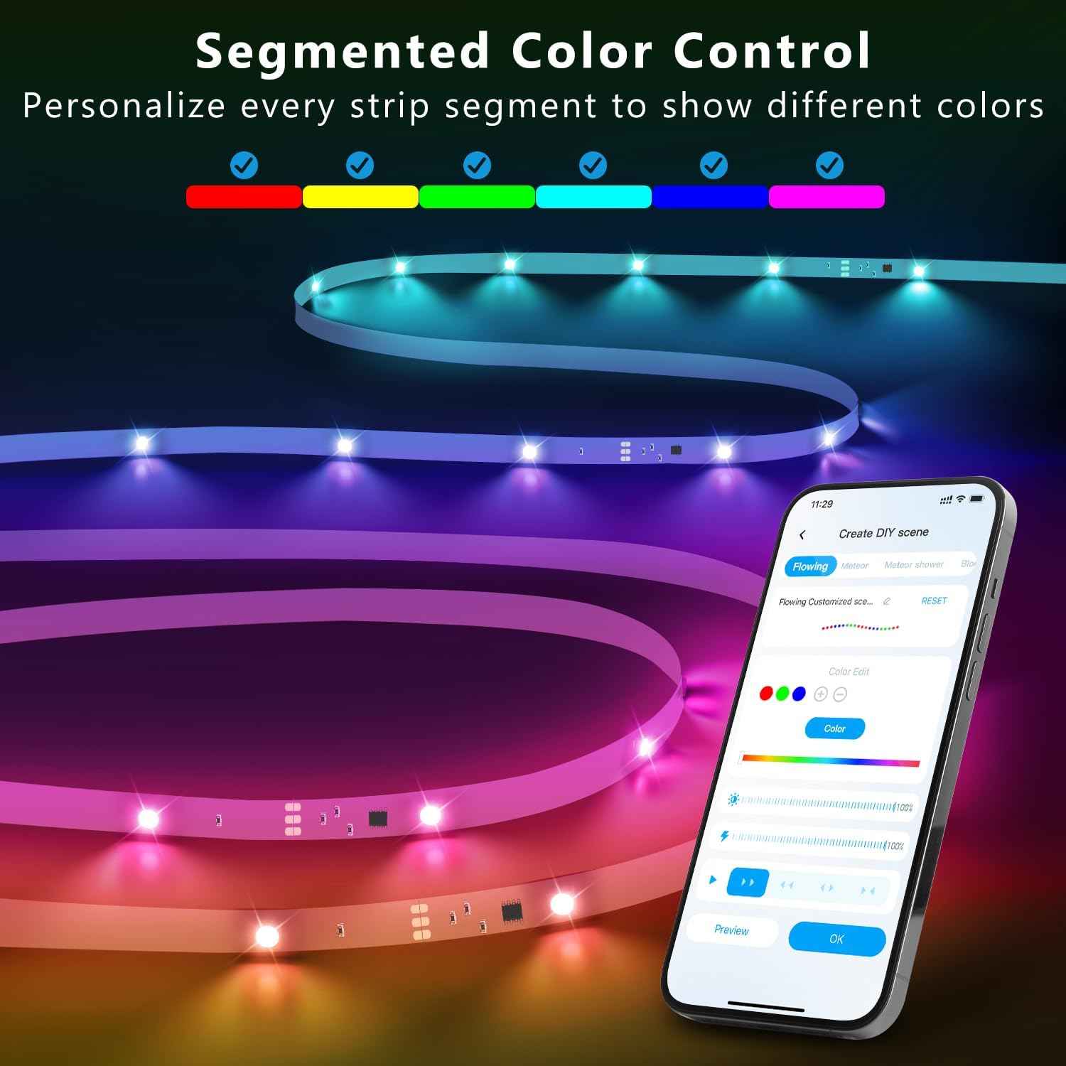 DAYBETTER BGRIC LED Strip Lights – Safe Nursery Accent Lighting with Cool Touch Strip and App Timer