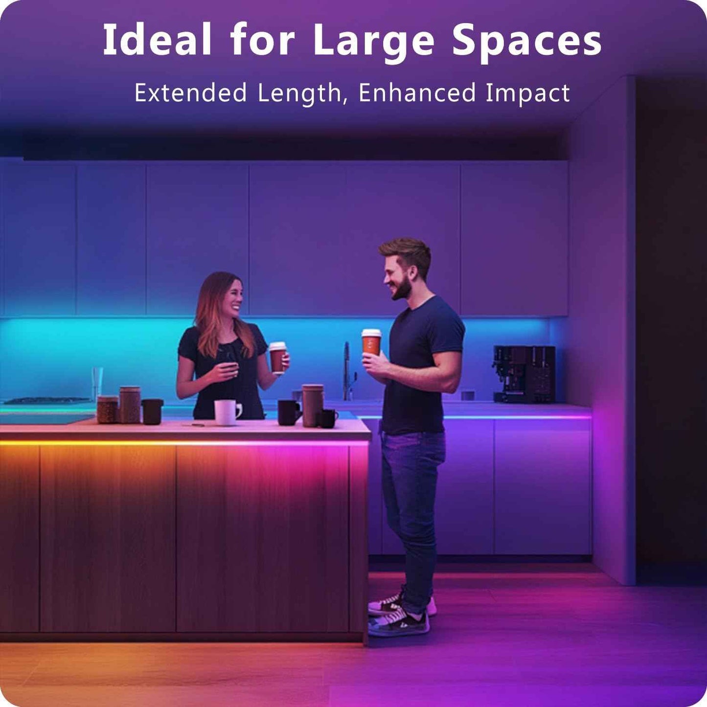 DAYBETTER Smart LED Light Strip with Bluetooth App and 44-Key Remote, Music Sync RGB Lights Holiday and Valentine's Day Gift for Him or Her