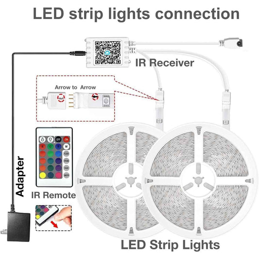 DAYBETTER LED Strip Lights 50ft – Modern Bedroom Decor with App-Controlled Color Changing