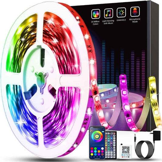 Keepsmile LED Strip Lights for Bedroom & Living Room – RGB Color Changing Ambient Decor with Bluetooth App and Remote