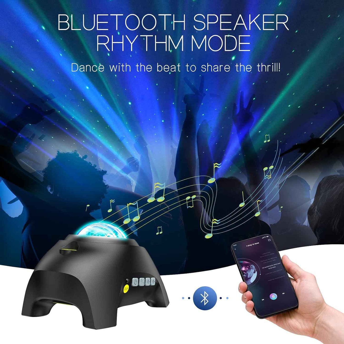 Lunartek Aurora Night Light – Stress Relief Mood Lamp with Rivulet and Forest Sounds for Anxiety-Free Evenings