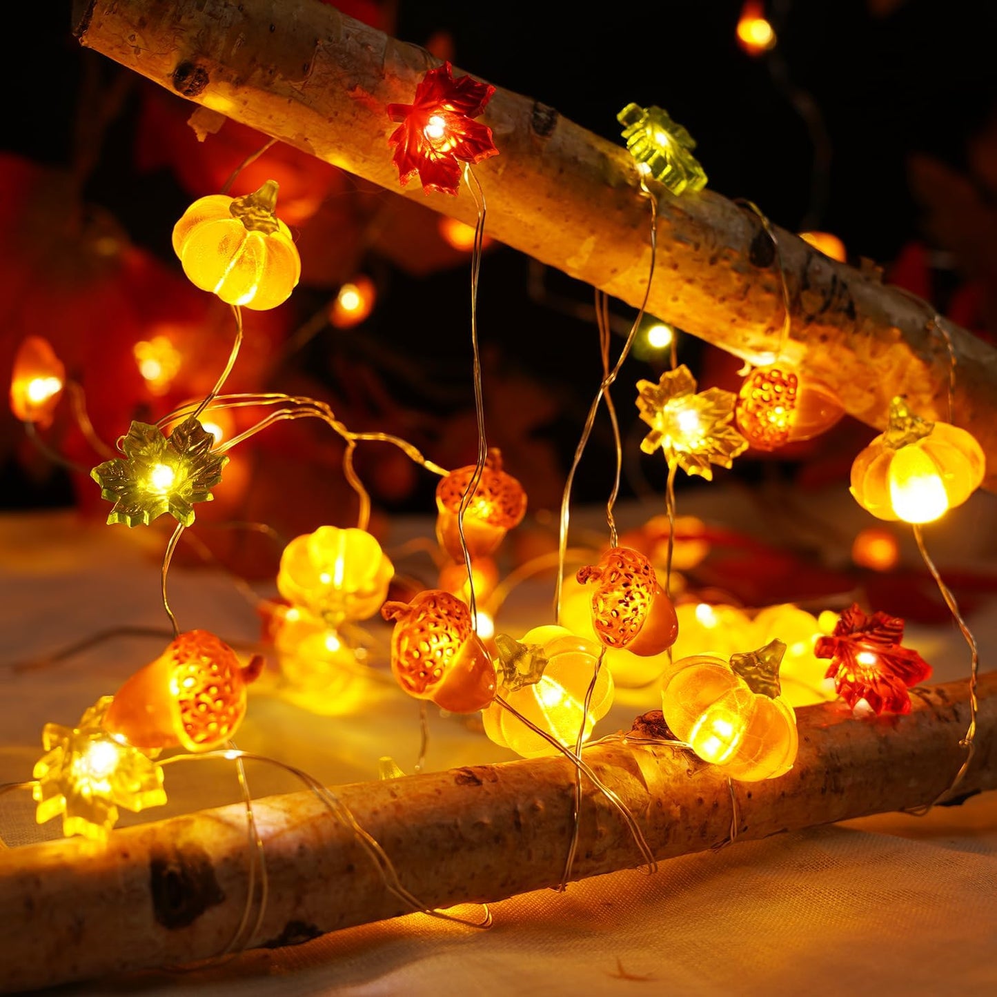 BOHON Cool Touch Fall String Lights – Nursery Shelf & Kids Playroom Autumn Garland, Safe Battery Powered Pumpkin Accent