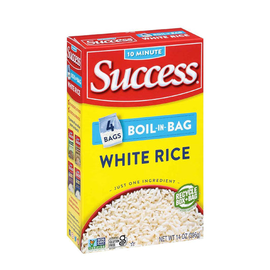 Success Boil-in-Bag Rice, Clean Pre-Portioned White Rice for Clutter-Free Kitchens, No Rice Cooker Required