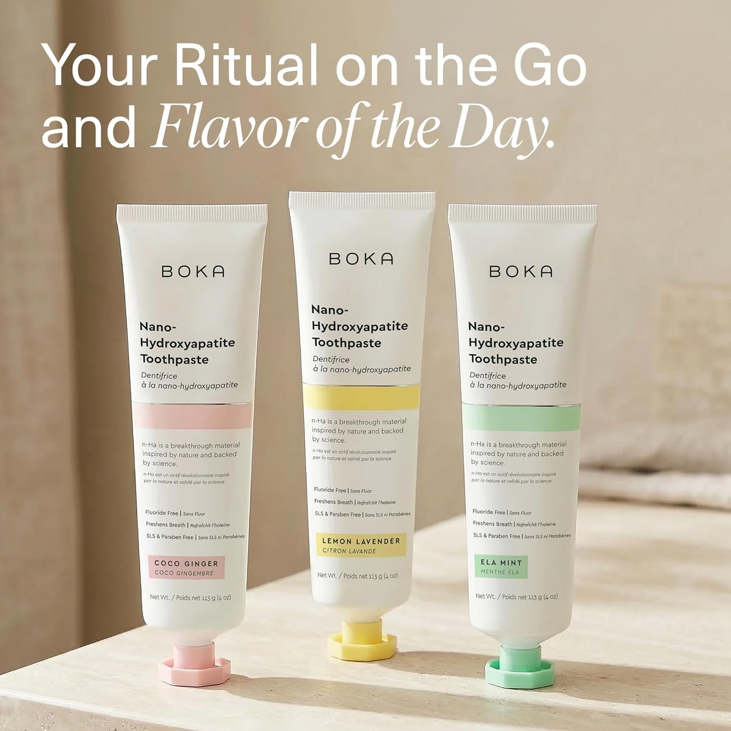 Boka Fluoride Free Toothpaste Variety Pack – Thoughtful Wellness Gift for Her with Clean Ingredient Oral Care