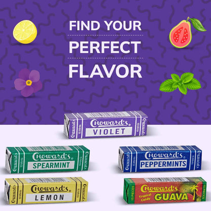 Choward's Violet Mints Candy 6-Pack – Safe, Wrapped Hard Candy for Lunchboxes, Playdates, and Family Road Trips